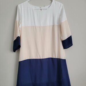 Colorblock Dress W/Back Keyhole